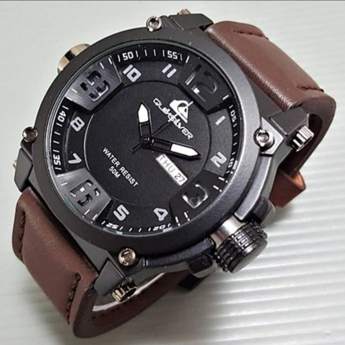 Gambar Jam Tangan Pria Quicksilver Leather Surf - CoklatSlimPutih dari we watch undefined Tokopedia
