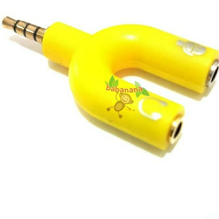 Jual Splitter audio jack kuning microphone speaker headset