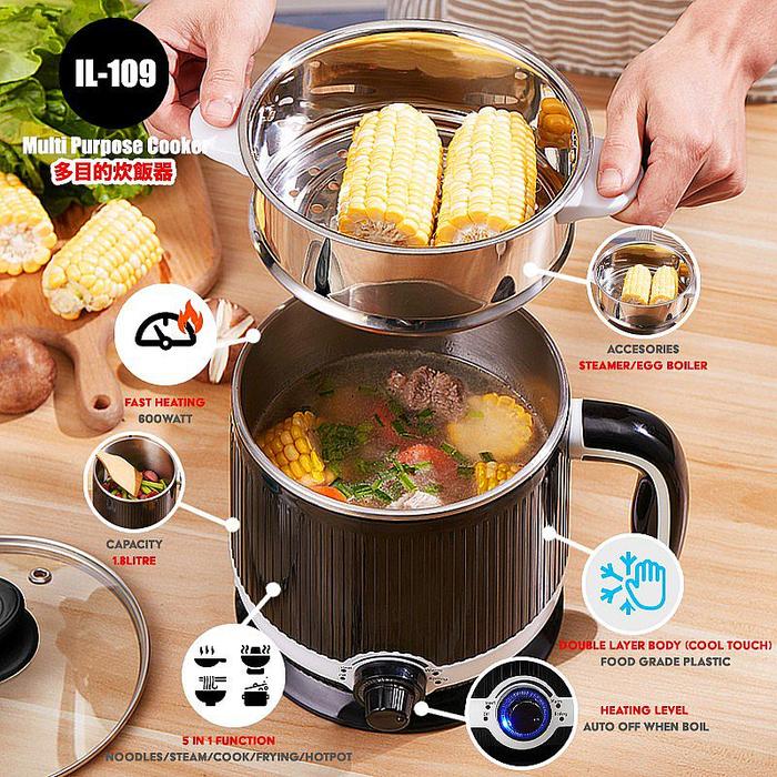Gambar IDEALIFE - Multicooker Electric Kettle - Panci Masak Serbaguna IL-109 dari Koh Billy undefined Tokopedia