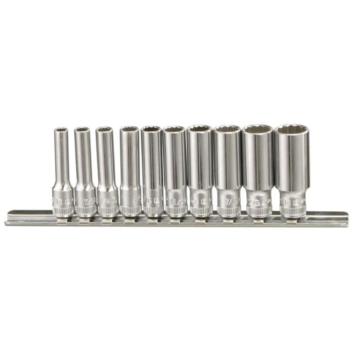 Gambar genius tools deep hand socket set dr 1/4 ukuran inch ( TW-210SD ) dari Geniustools undefined Tokopedia