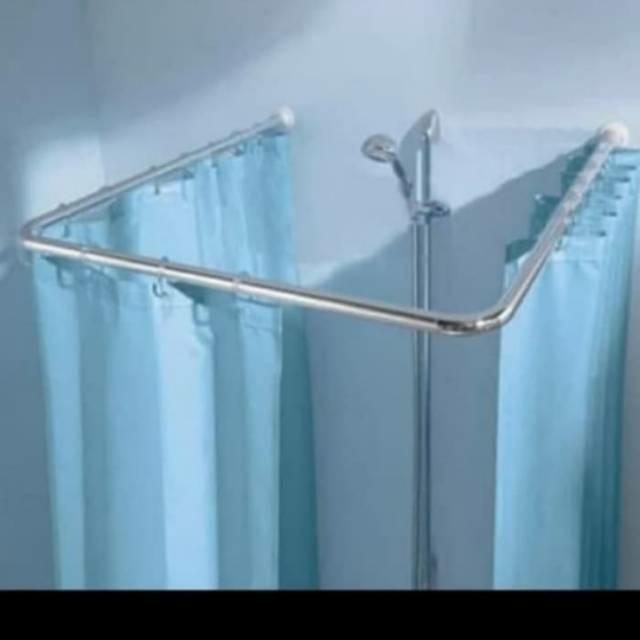 Gambar Tiang U Tiang shower curtain /tiang gorden kamar mandi/tiang tirai U dari juragankitchen undefined Tokopedia