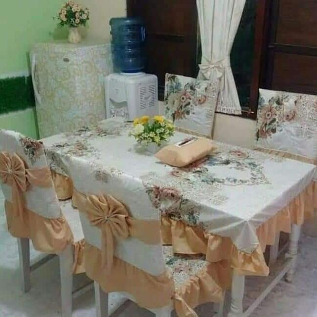 Gambar set sarung kursi makan ( 6 kursi) dari Karad Homeset undefined Tokopedia