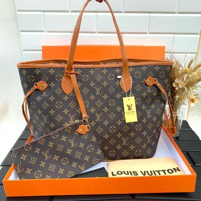 Gambar TAS TOTE LV NEVERFULL SUPER FREE BOX+SERTI POUCH BIG SIZE XL - MONO dari Fee Store ID undefined Tokopedia