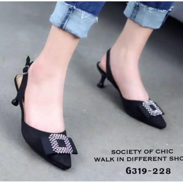 Gambar Sepatu high heels wanita sandal hils sendal permata f 13 - Hitam dari kanzhop_NEW undefined Tokopedia