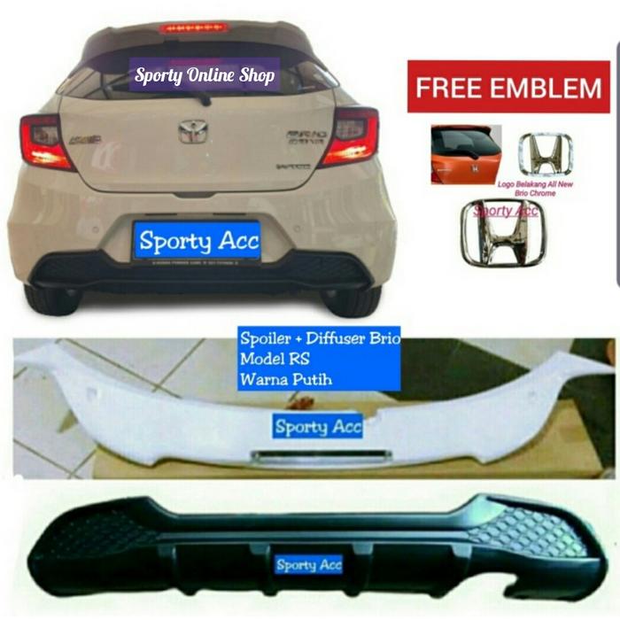 Gambar Paket Spoiler dan Diffuser All New Brio - Putih dari Sporty Variasi Mobil undefined Tokopedia