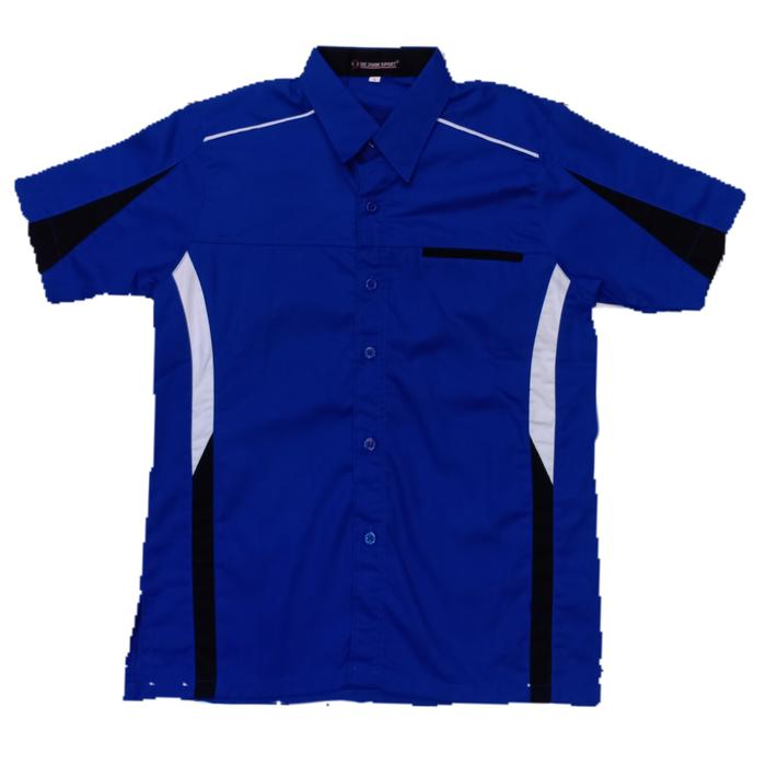 Gambar kemeja seragam promosi polos bahan drill#kerja#lapangan#mekanik# - Biru, S dari MASTER WATCH99 undefined Tokopedia