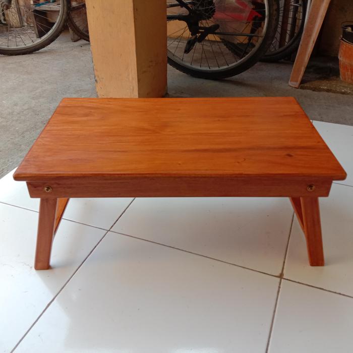 Gambar Meja Lipat Meja Laptop Meja Belajar Kayu Mahoni - Walnut dari Barokah Woodcraft undefined Tokopedia