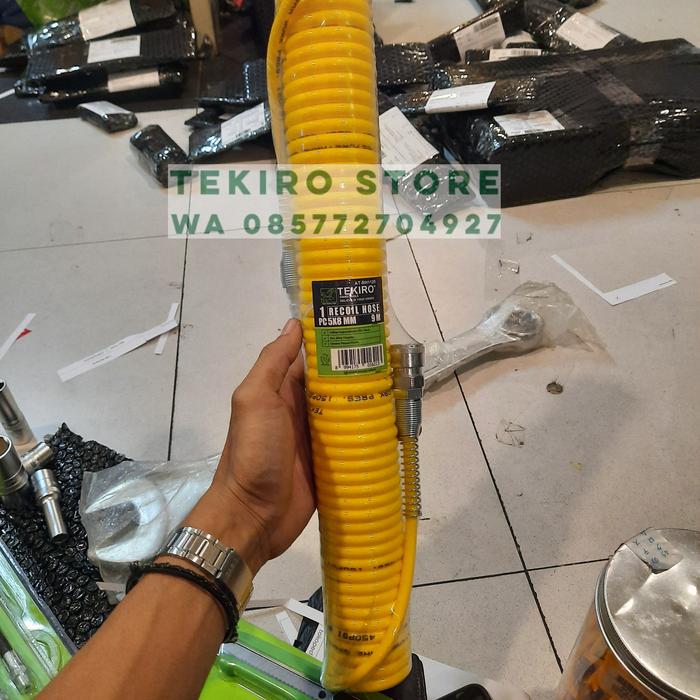 Gambar TEKIRO recoil hose 9 meter kuning / selang angin spiral - Kuning dari sahabat sukses jakarta undefined Tokopedia