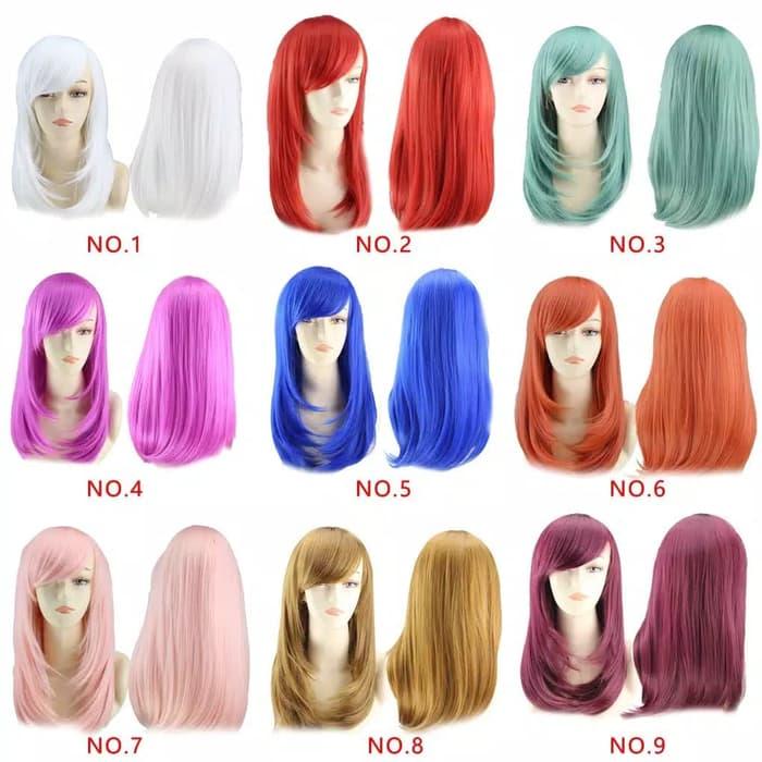 Gambar Wig Rambut Wanita medium warna warni untuk Cosplay dari Melina Online undefined Tokopedia