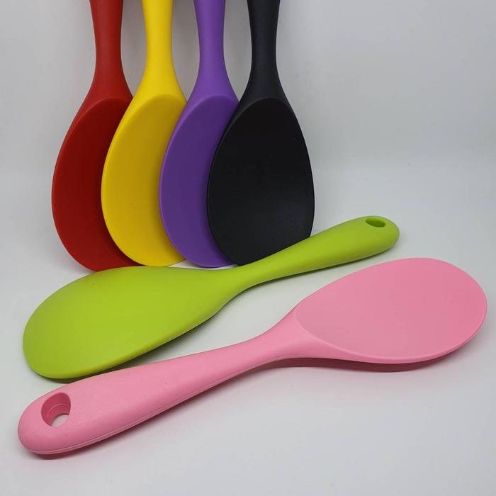 Gambar Silicone Rice Spoon / Centong Nasi / Sendok Nasi Tahan panas Anti Lengket - Hijau dari etc shopline undefined Tokopedia