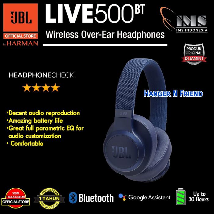 Gambar JBL LIVE500BT / LIVE 500 BT / LIVE 500BT Wireless Over-Ear Headphone - Biru dari HANGER N FRIEND undefined Tokopedia