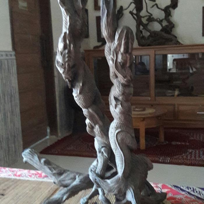 Gambar KAYU FOSIL STIGI WULUNG UKIR SEPASANG NAGA dari RESTU DUA art undefined Tokopedia