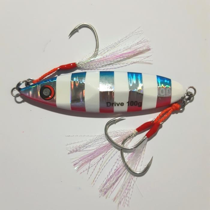 Gambar Metal Jig 100gr Lengkap dengan Assist Hook Buat Slow Jigging - Biru Pink dari MeJig Fishing undefined Tokopedia