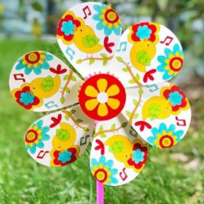 Gambar Mainan edukasi DIY Mewarnai mainan kincir angin windmill - Montessori - Burung dari ShopDrop88 undefined Tokopedia