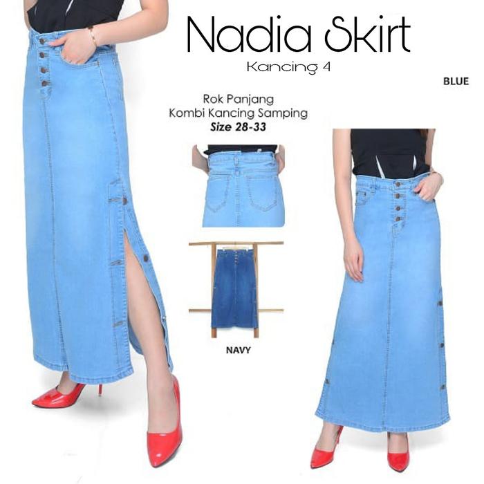 Jual Rok Jeans Panjang Kancing Samping 2 In 1 Belah Samping Light Kancing 4 31 Kab Probolinggo Geraijeans Tokopedia
