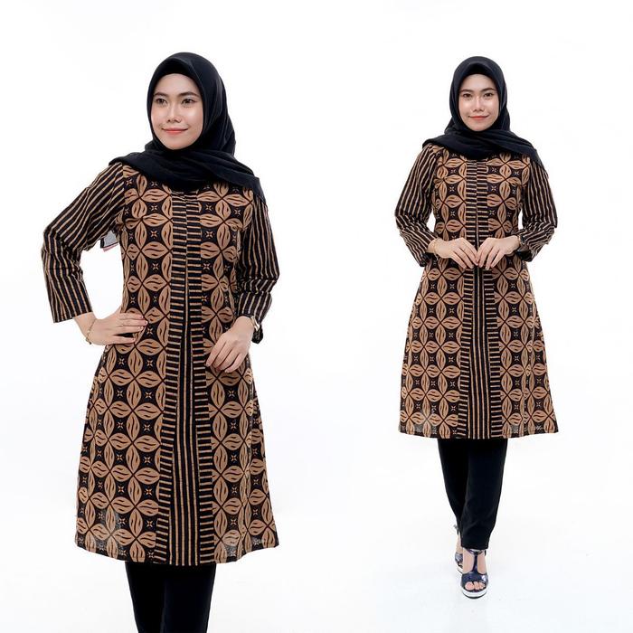Gambar tunik batik cantik bintang - Cokelat, M dari hisyambatikcolection undefined 2 Tokopedia