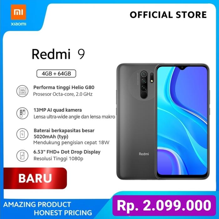 Gambar xiaomi redmi 9 4/64 new segel garansi resmi - Abu-abu dari HQQ CELL undefined Tokopedia