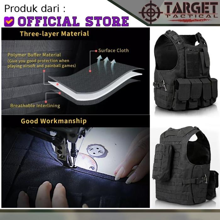 Gambar Rompi Tactical SABADO Import ORI Body Vest Pelindung Badan - Hitam dari TACTICAL GEAR ID undefined Tokopedia
