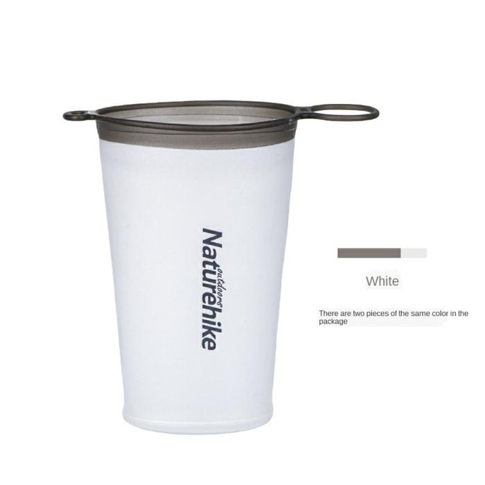 Gambar GELAS MUG LIPAT CAMPING SILIKON FOLDING WATER CUP NATUREHIKE NH20SJ020 - Putih dari Mountain.Gear undefined Tokopedia
