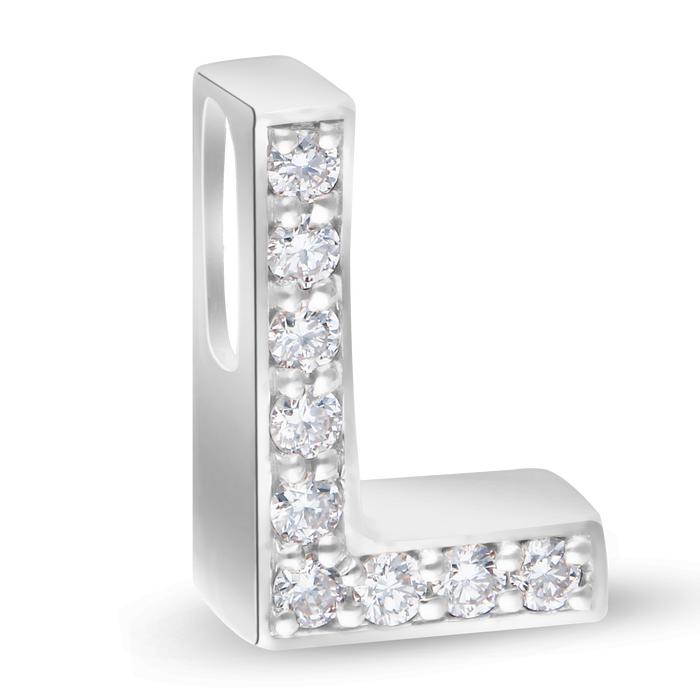 Gambar Liontin Initial "L" Diamond - Putih dari Tigajewelry undefined Tokopedia