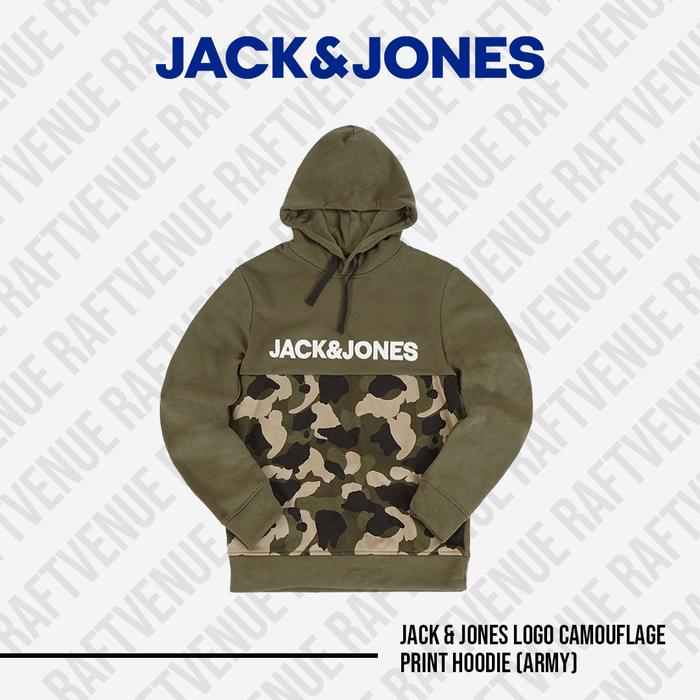 Jack and jones camouflage hoodie Clearance