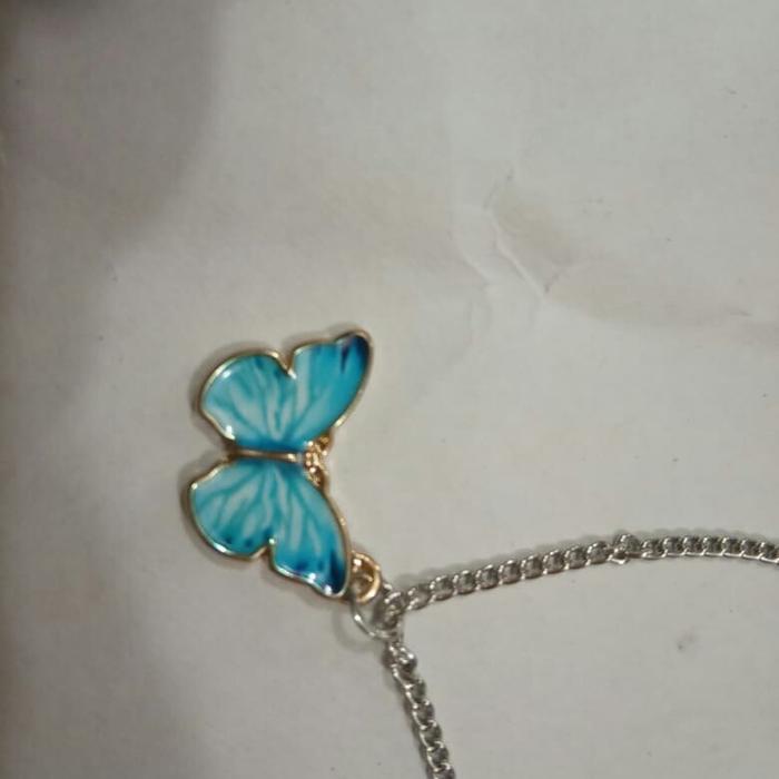 Gambar kalung kupu kupu fashion - Biru Muda dari kalungchokerjkt undefined Tokopedia