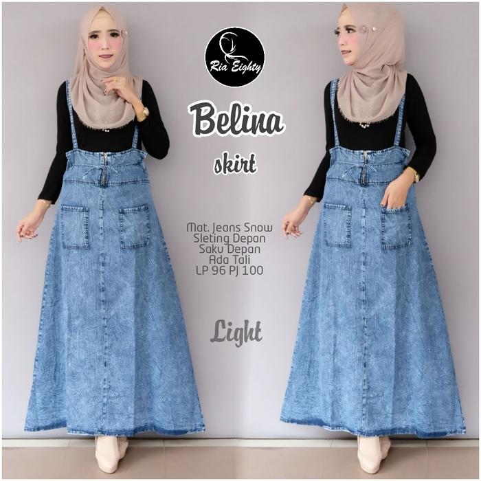 Jual Belina Skirt Rok Jeans Panjang Model Terbaru Overall Rok Jeans Kab Sukoharjo Ema Collection Tokopedia