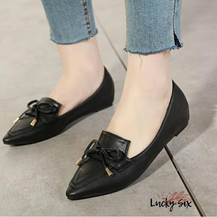 Gambar SEPATU FLAT SHOES NT01 - 37, Hitam dari Lucky Six Official undefined Tokopedia