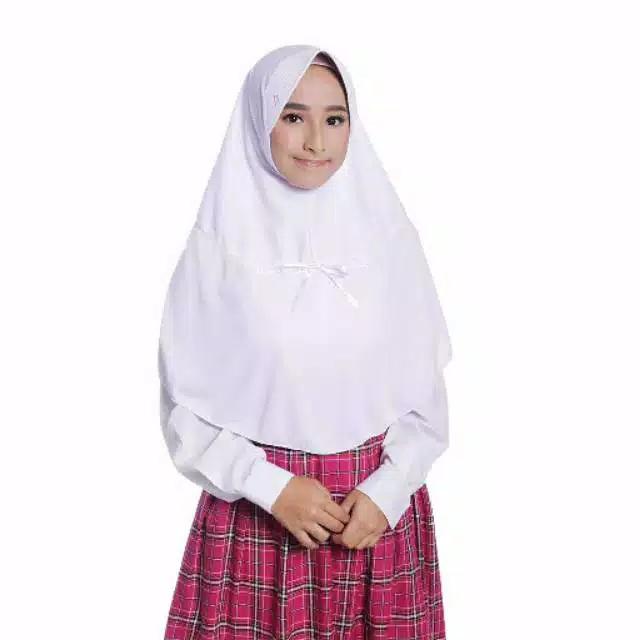 Gambar Kalia (M) Kerudung Sekolah Rabbani Scarf Hijab Instan Khimar Jilbab - Putih, M dari Baju Muslim Aisha undefined Tokopedia