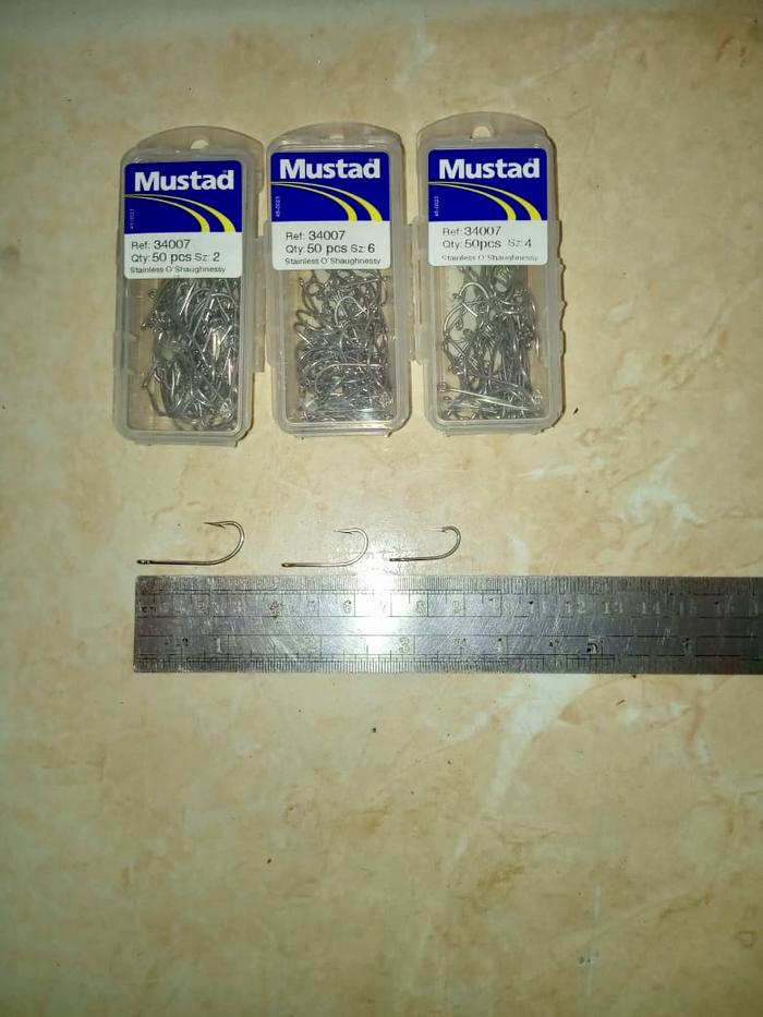 Gambar Mustad Hooks Mata Pancing/Kail Size 2, 4, 6 Tipe/Ref 34007 QTY.50pcs - 2 dari Athu Pancing undefined Tokopedia
