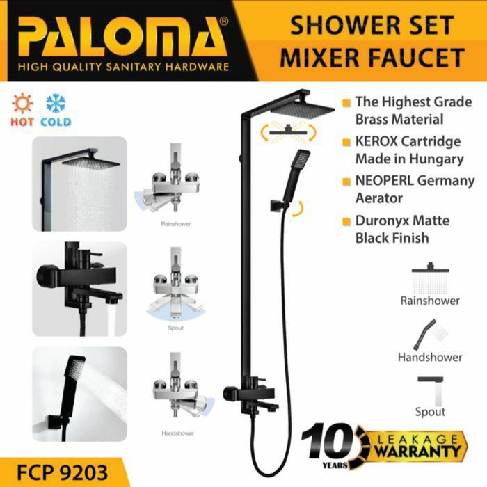 Gambar Shower Tiang Set PALOMA FCP 9203 Keran Air Panas Dingin MATTE BLACK dari PinangsiaMas Percetakan undefined Tokopedia