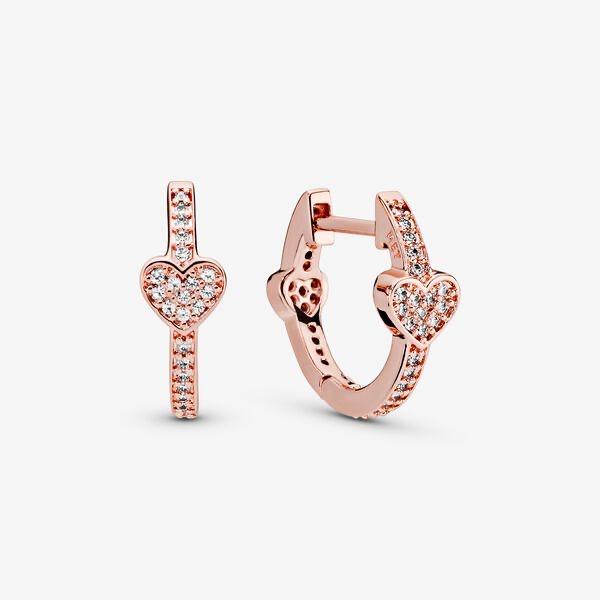 Jual Pandora Pavé Heart Hoop Earrings 