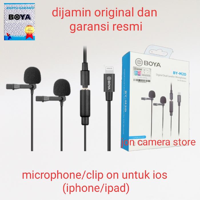 Gambar microphone clip on boya by-m2d original mic/mikrofon for ios iphone dari jon camera store undefined Tokopedia