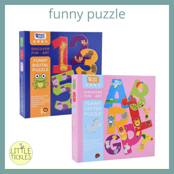 Gambar Funny Puzzle Letters Numbers - Puzzle Huruf Angka Mainan Edukasi - Angka dari Little Tickles undefined Tokopedia