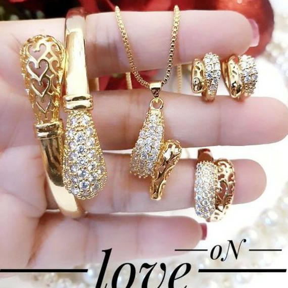 Gambar set perhiasan xuping lapis emas 009 dari Kiakacamata undefined Tokopedia