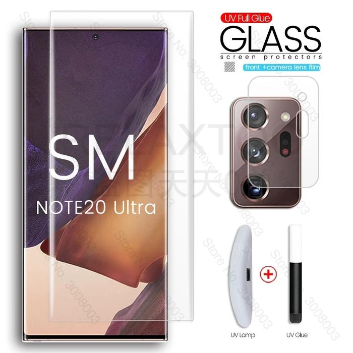 TEMPERED GLASS SAMSUNG NOTE 20 ULTRA UV GLASS PROTECTION FULL COVER Non  Paket