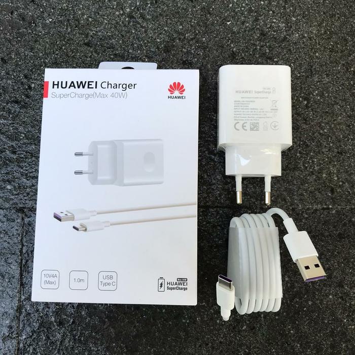 Charger Original Huawei Supercharge 4A max 40w mate 20 lite p30 pro Putih