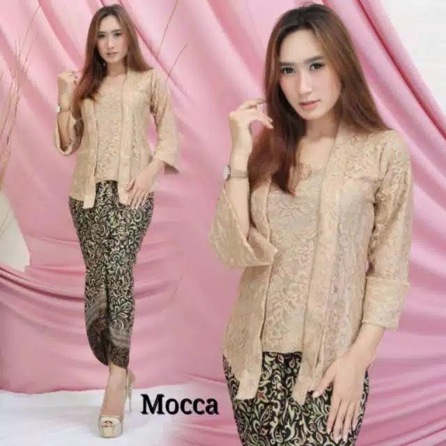Gambar kebaya kutu baru modern/kebaya wisuda/stelan kebaya jumbo/kebayaburkat - Coklat, M dari MAJUU OLSHOP undefined Tokopedia