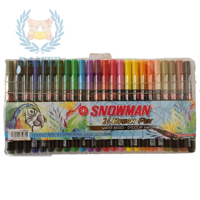 Gambar SNOWMAN Brush Pen 24 Warna Set BM-24 dari Dante undefined Tokopedia