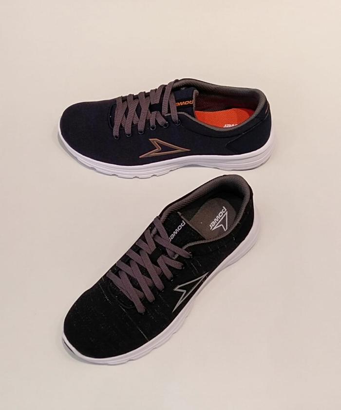 Jual Sepatu Sneakers Pria Power Bahan Tekstil Black/Blue-8286168