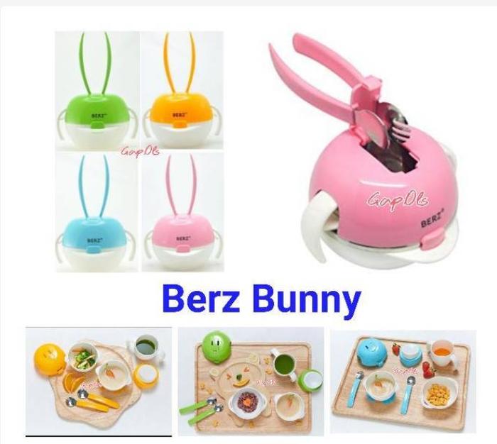 Gambar Feeding Set Dinnerware - Berz Baby (Bunny or Deer) - Bunny Pink dari IndoMoms Official Store undefined Tokopedia