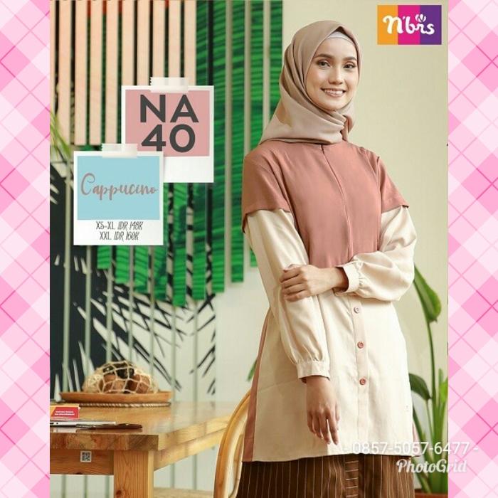 Gambar Atasan Nibras NA 40 Warna Cappucino - Cream Tunik Blouse Cantik Busui - Abu Muda, L dari Hibban Online Shop undefined Tokopedia