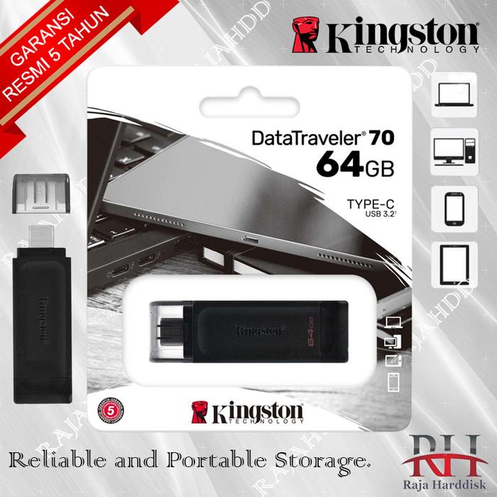 Gambar FlashDisk Kingston DT70 64GB - DataTraveler 70 64 GB USB Type-C dari Raja Harddisk undefined Tokopedia