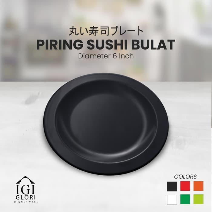 Gambar Piring Makan Sushi Jepang Bulat Original 6 inch G2926 - Hitam dari Melamin Of The Day Shop undefined Tokopedia