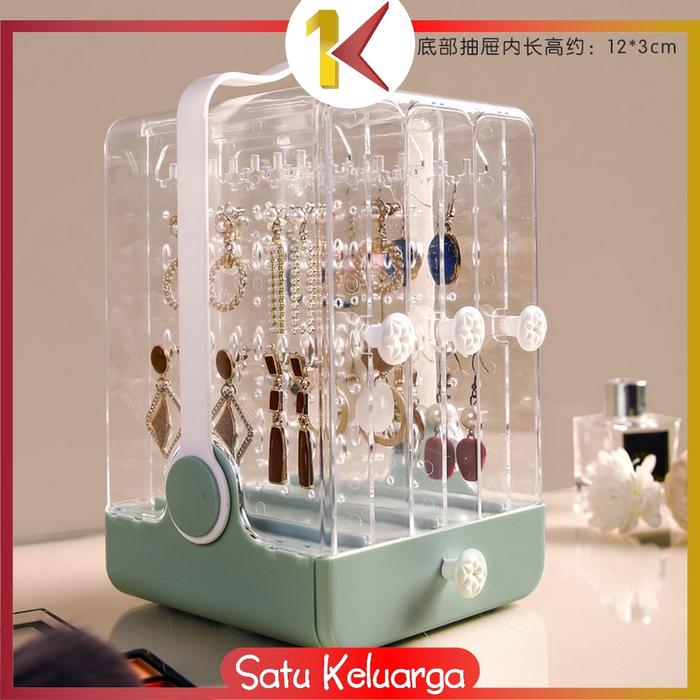 Gambar SK-K17 Rak Perhiasan Anti Debu Rak Anting Aksesoris Wanita Acrylic - SK-K17 HIJAU dari Satukeluarga undefined Tokopedia
