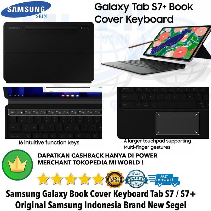 Samsung Book Cover keyboard Galaxy Tab S7 S7Plus S7+ S RESMI-SEIN S7  Plus trakpad