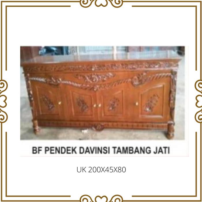 Gambar BUFFET PENDEK TV JATI JEPARA TYPE DAVINSI TAMBANG UK 150cm / 200cm - 150X45X80cm dari CLAIRINE FURNITURE undefined Tokopedia