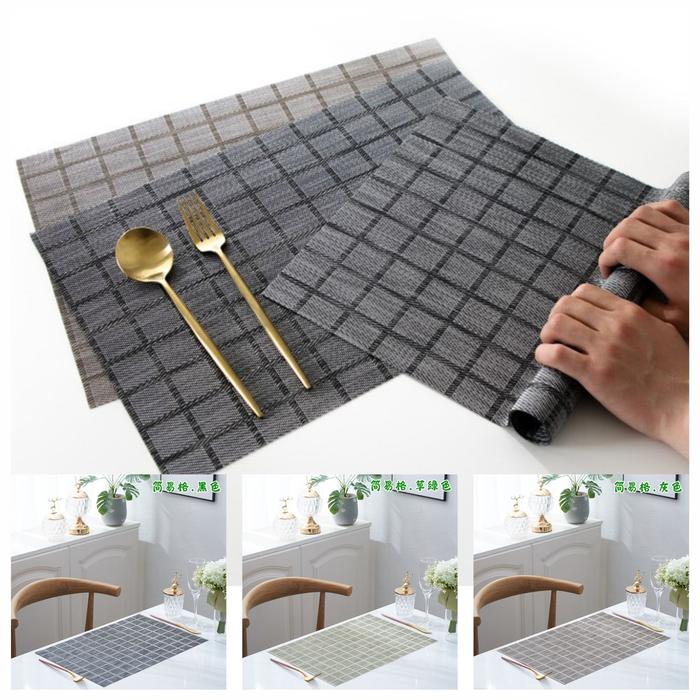 Gambar ALAS TATAKAN PIRING DAN GELAS BAHAN PVC DEKORASI MEJA MAKAN ANTI SLIP - Hitam dari BY CINDY undefined Tokopedia