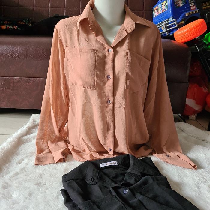 Gambar Kemeja lengan panjang wanita import merk 24november - Hitam dari livias shop undefined Tokopedia