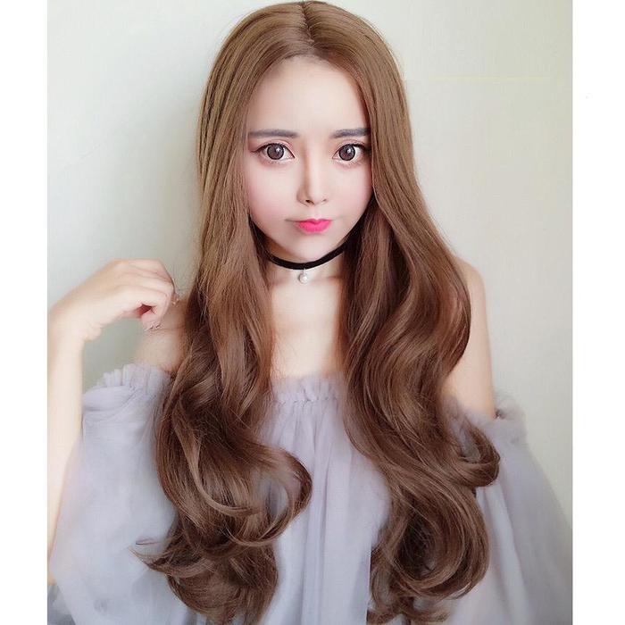 Jual Wig Rambut Palsu Wanita Curly Gelombang Panjang Tanpa Poni Cg93 Chocolate Kota Depok Supplier Wig Tokopedia